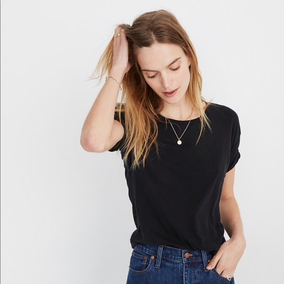Madewell Tops - Madewell Whisper Cotton Crewneck Tee Black M